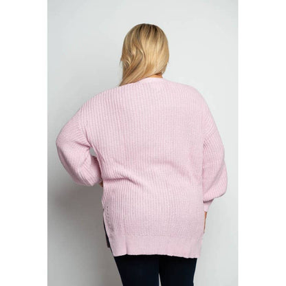 PLUS STØRRELSE ÅBEN FRONT SWEATER STRIK CARDIGAN