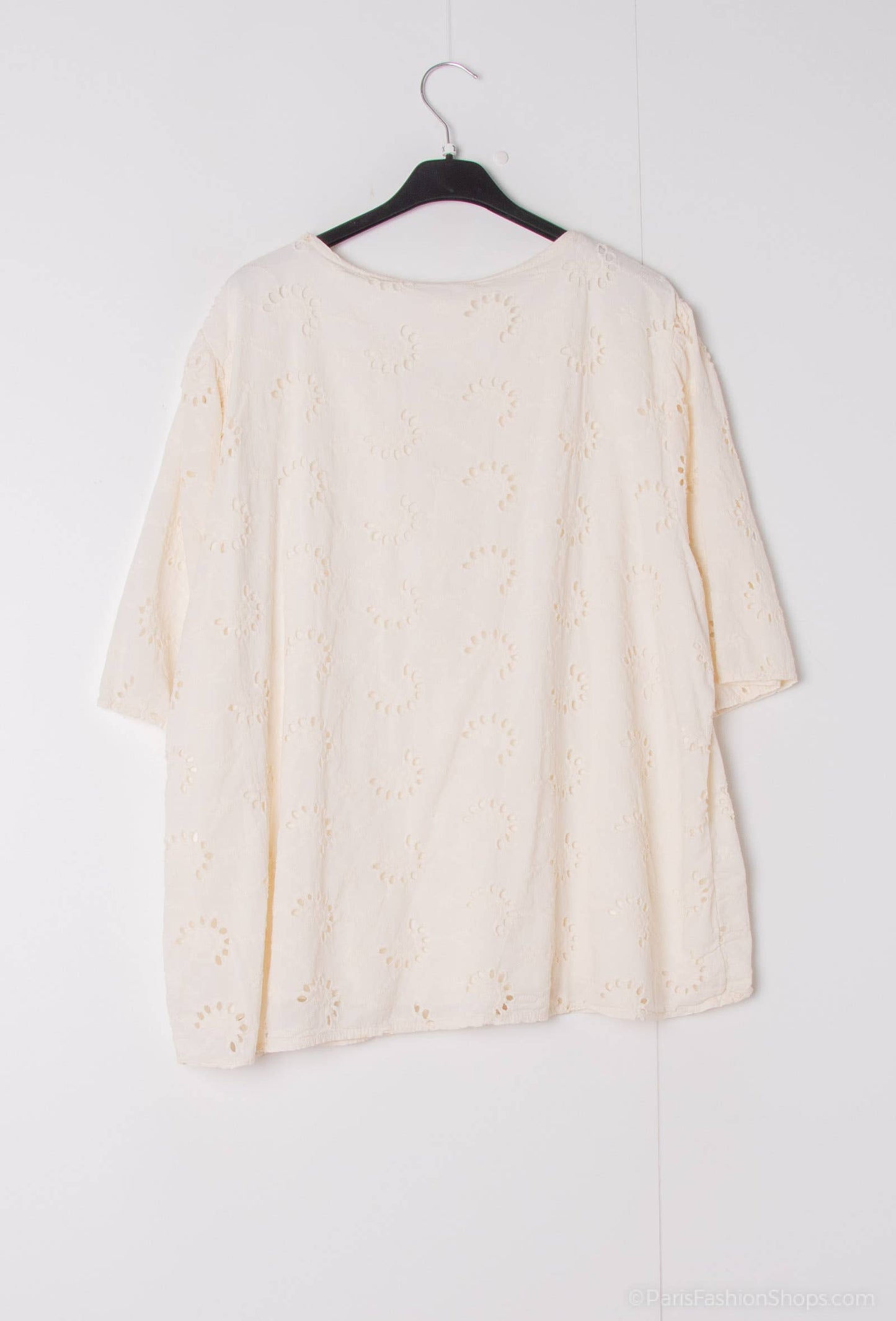 Plus size Bluse 100% bomuld broderi foret