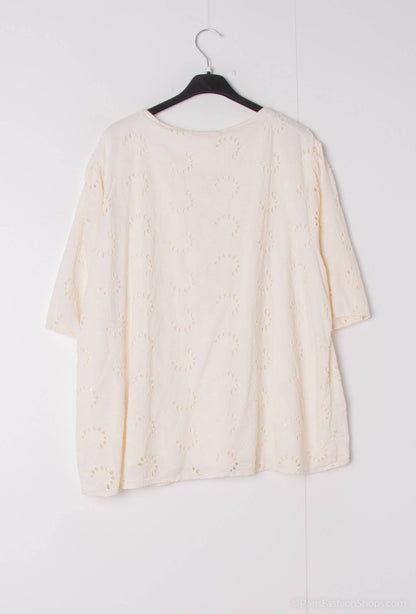 Plus size Bluse 100% bomuld broderi foret
