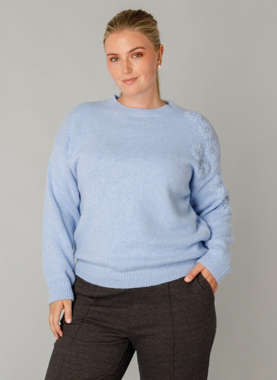 plus size blå strik