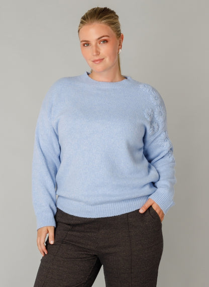 plus size blå strik